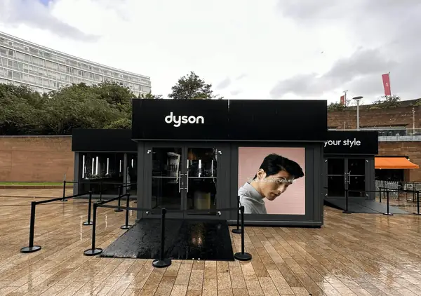 The black Dyson styling pop-up in Liverpool